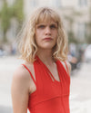 BASERANGE Ribbed Cotton Needle Tank Top TONI and TOTV Collection Made in Portugal BAS-TONI-RB-SU25-MY RED